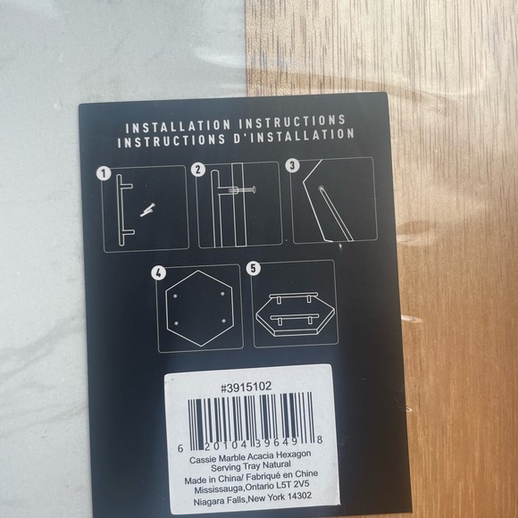 Marble and Acacia serving tray - Picture 4 of 5